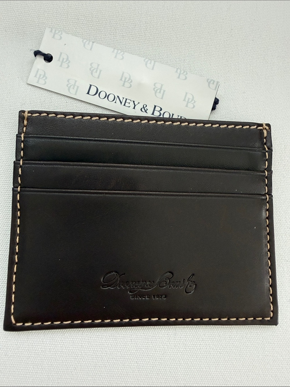 NWT - Dooney & Bourke Brown Leather Slim Card Holder